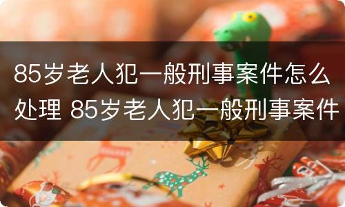 85岁老人犯一般刑事案件怎么处理 85岁老人犯一般刑事案件怎么处理好