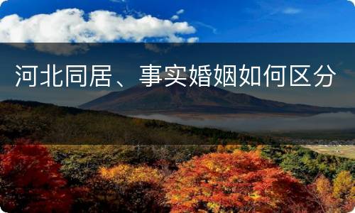 河北同居、事实婚姻如何区分