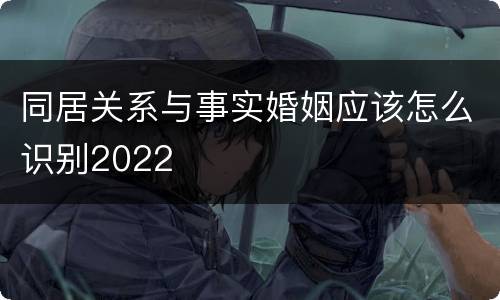 同居关系与事实婚姻应该怎么识别2022