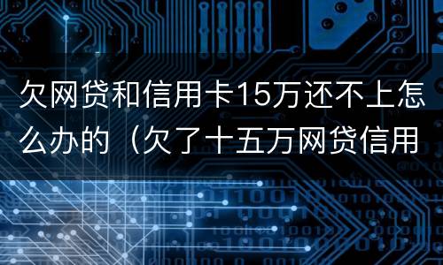 欠网贷和信用卡15万还不上怎么办的（欠了十五万网贷信用卡）
