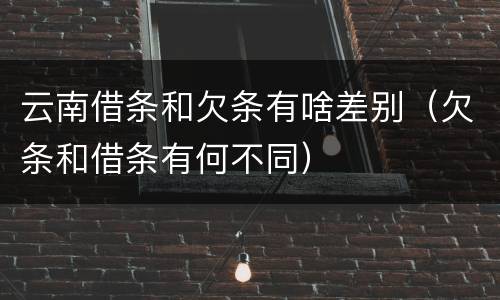云南借条和欠条有啥差别（欠条和借条有何不同）