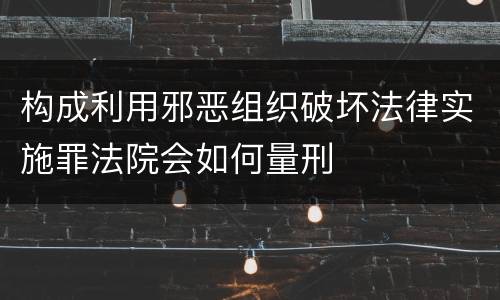 构成利用邪恶组织破坏法律实施罪法院会如何量刑