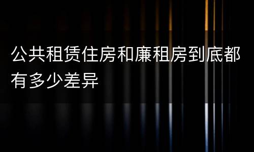 公共租赁住房和廉租房到底都有多少差异