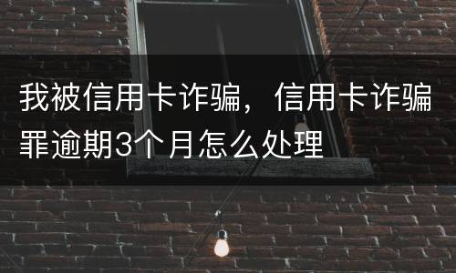 我被信用卡诈骗，信用卡诈骗罪逾期3个月怎么处理