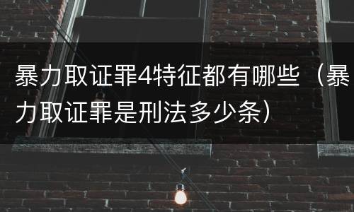 暴力取证罪4特征都有哪些（暴力取证罪是刑法多少条）