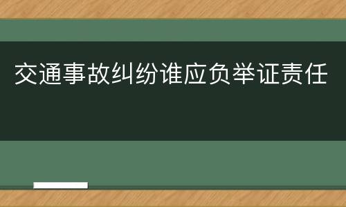 交通事故纠纷谁应负举证责任