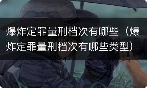 爆炸定罪量刑档次有哪些（爆炸定罪量刑档次有哪些类型）