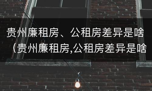 贵州廉租房、公租房差异是啥（贵州廉租房,公租房差异是啥原因）