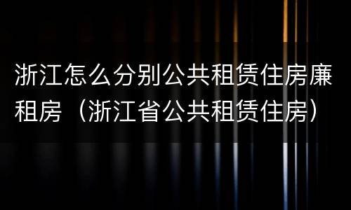 浙江怎么分别公共租赁住房廉租房（浙江省公共租赁住房）