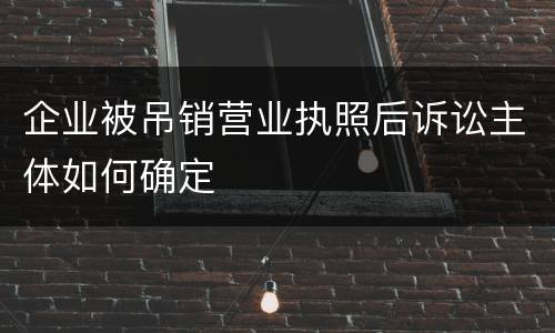 企业被吊销营业执照后诉讼主体如何确定