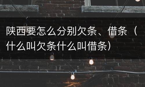 陕西要怎么分别欠条、借条（什么叫欠条什么叫借条）