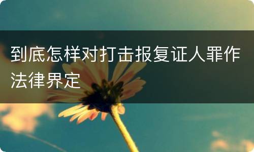 到底怎样对打击报复证人罪作法律界定