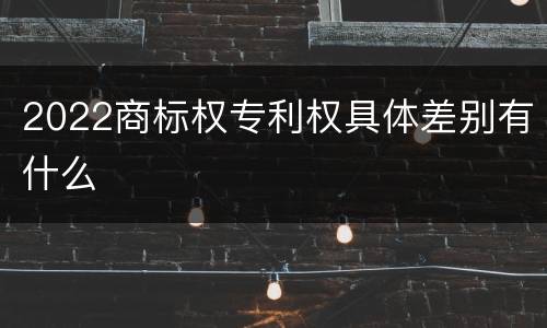 2022商标权专利权具体差别有什么