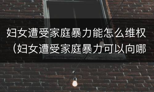 妇女遭受家庭暴力能怎么维权（妇女遭受家庭暴力可以向哪些部门求助）