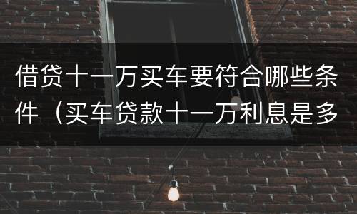 借贷十一万买车要符合哪些条件（买车贷款十一万利息是多少）