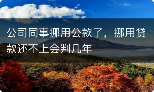 公司同事挪用公款了，挪用贷款还不上会判几年