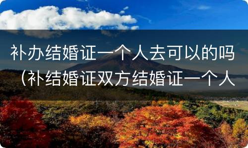 补办结婚证一个人去可以的吗（补结婚证双方结婚证一个人去可以吗）