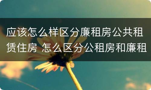 应该怎么样区分廉租房公共租赁住房 怎么区分公租房和廉租房