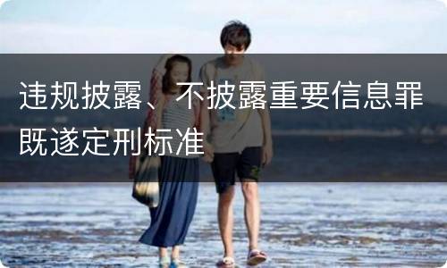 违规披露、不披露重要信息罪既遂定刑标准