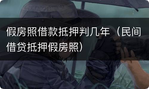 假房照借款抵押判几年（民间借贷抵押假房照）