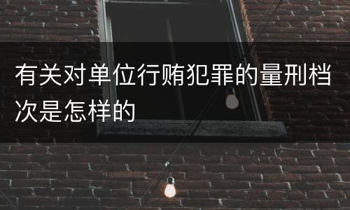 有关对单位行贿犯罪的量刑档次是怎样的