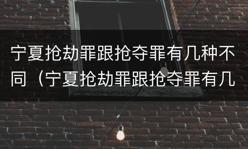 宁夏抢劫罪跟抢夺罪有几种不同（宁夏抢劫罪跟抢夺罪有几种不同之处）