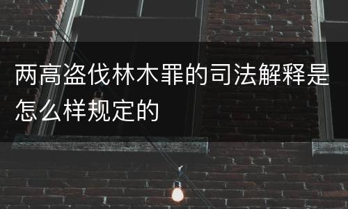 两高盗伐林木罪的司法解释是怎么样规定的