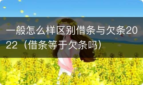 一般怎么样区别借条与欠条2022（借条等于欠条吗）