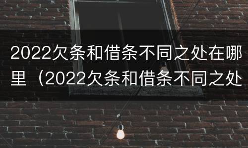 2022欠条和借条不同之处在哪里（2022欠条和借条不同之处在哪里写）