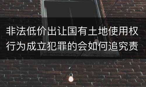 非法低价出让国有土地使用权行为成立犯罪的会如何追究责任
