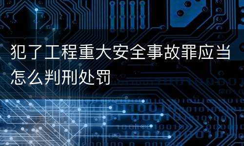 犯了工程重大安全事故罪应当怎么判刑处罚