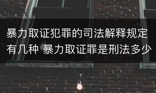 暴力取证犯罪的司法解释规定有几种 暴力取证罪是刑法多少条