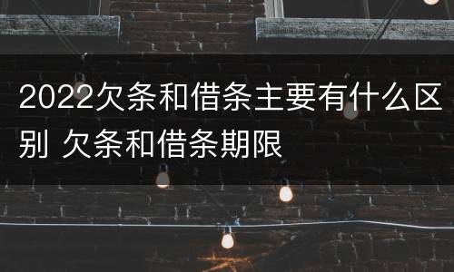 2022欠条和借条主要有什么区别 欠条和借条期限