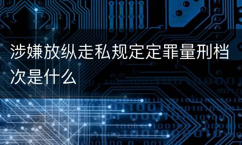 涉嫌放纵走私规定定罪量刑档次是什么