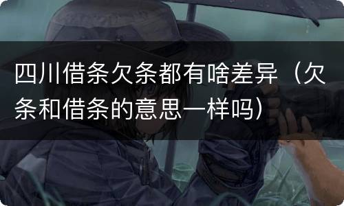 四川借条欠条都有啥差异（欠条和借条的意思一样吗）