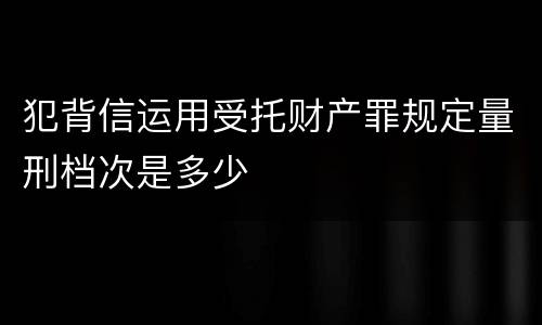 犯背信运用受托财产罪规定量刑档次是多少