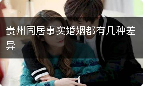 贵州同居事实婚姻都有几种差异