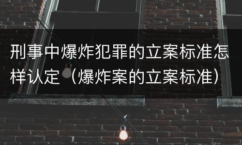 刑事中爆炸犯罪的立案标准怎样认定（爆炸案的立案标准）