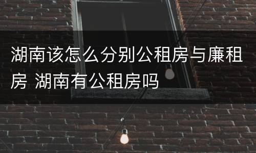 湖南该怎么分别公租房与廉租房 湖南有公租房吗