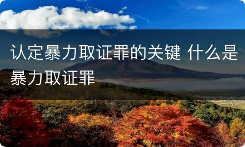 认定暴力取证罪的关键 什么是暴力取证罪