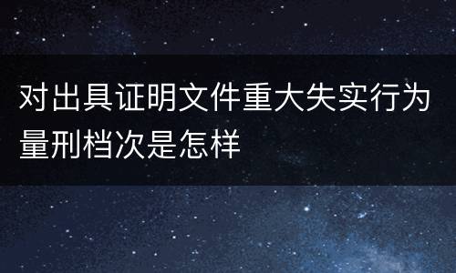 对出具证明文件重大失实行为量刑档次是怎样