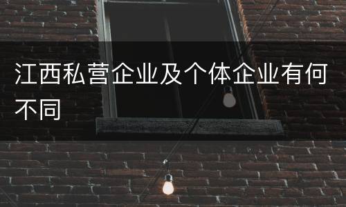 江西私营企业及个体企业有何不同