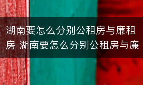 湖南要怎么分别公租房与廉租房 湖南要怎么分别公租房与廉租房呢
