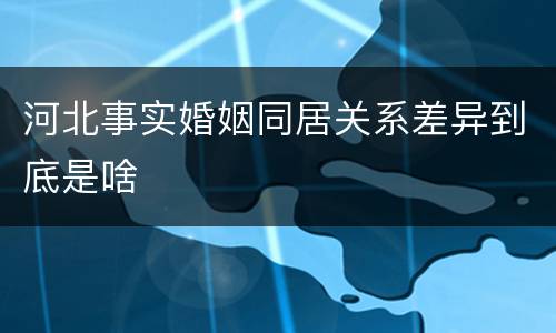 河北事实婚姻同居关系差异到底是啥