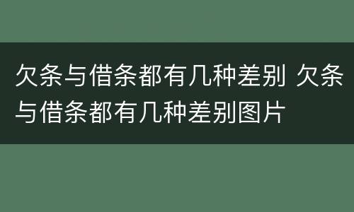 欠条与借条都有几种差别 欠条与借条都有几种差别图片