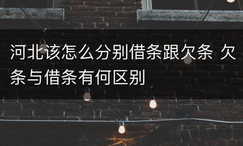 河北该怎么分别借条跟欠条 欠条与借条有何区别