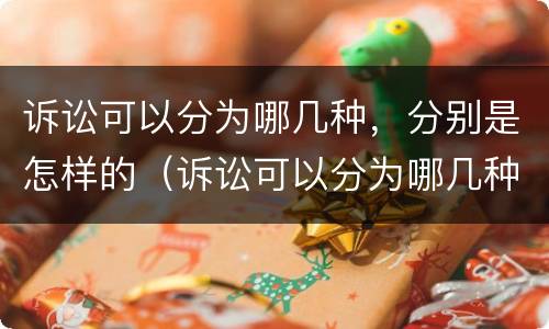 诉讼可以分为哪几种，分别是怎样的（诉讼可以分为哪几种,分别是怎样的方式）