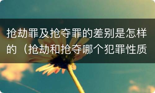 抢劫罪及抢夺罪的差别是怎样的（抢劫和抢夺哪个犯罪性质严重）