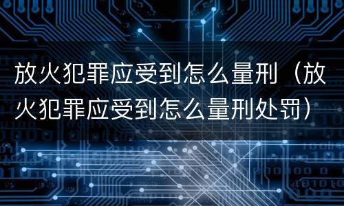 放火犯罪应受到怎么量刑（放火犯罪应受到怎么量刑处罚）