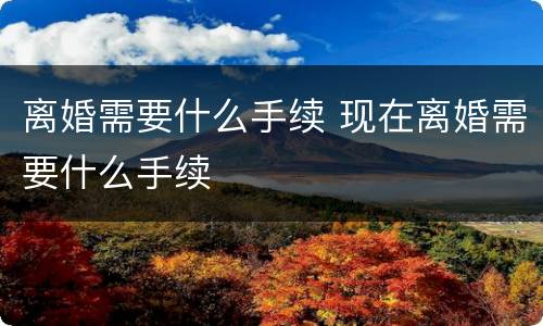 离婚需要什么手续 现在离婚需要什么手续